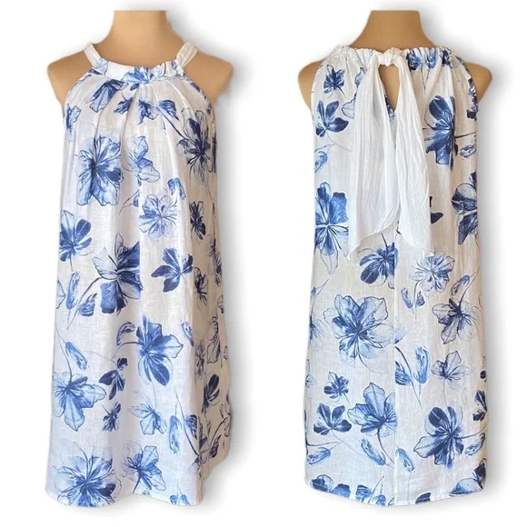Bellambra Dresses Bellambra Linen Halter Neck Flowy Floral